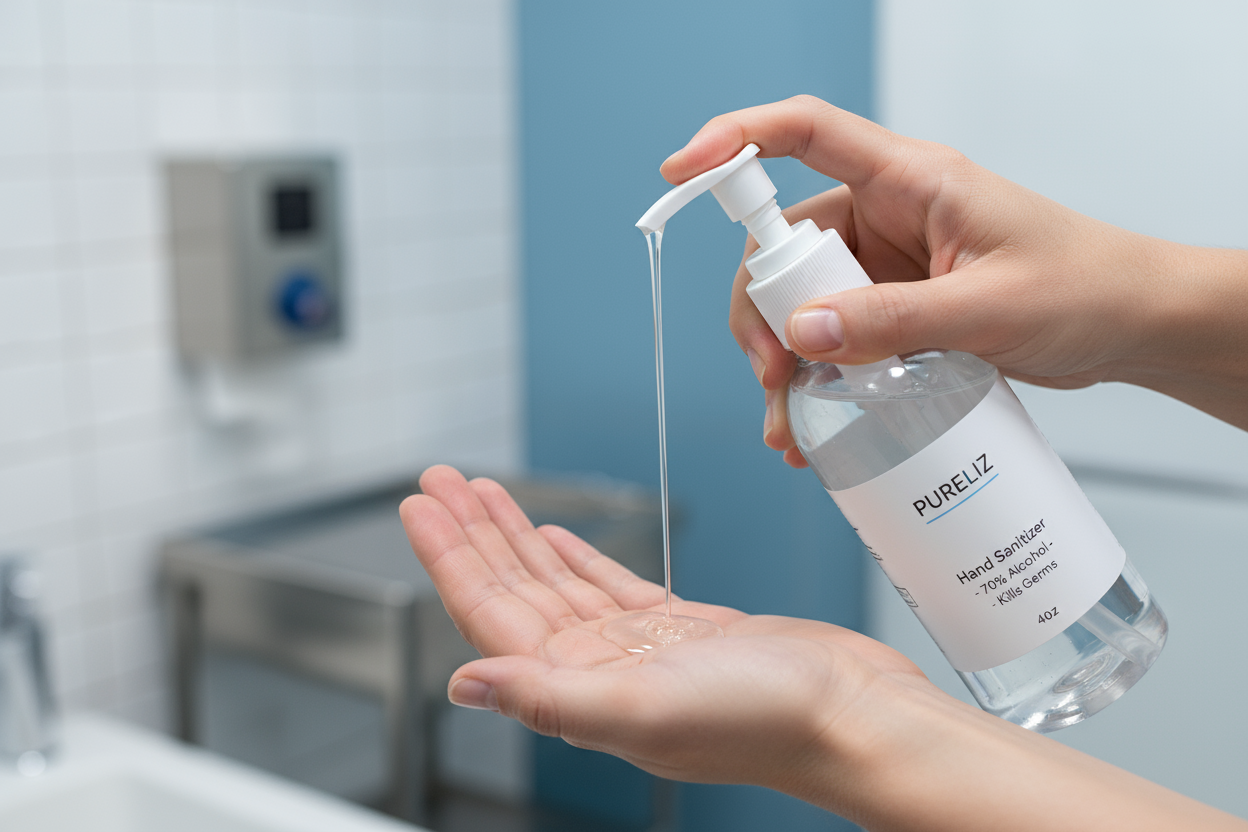 Hand Sanitizer In Use