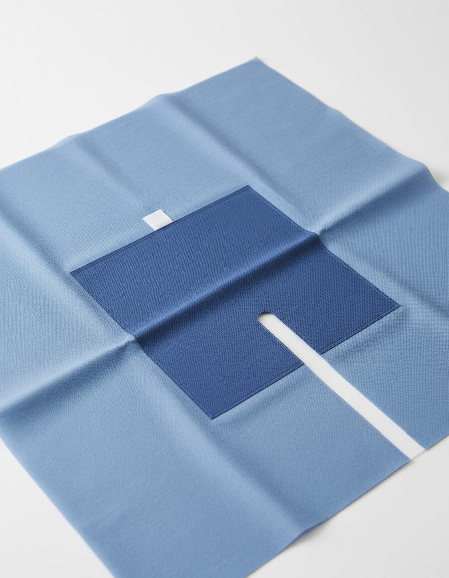 Close-up of absorbent reinforcement and fabric texture