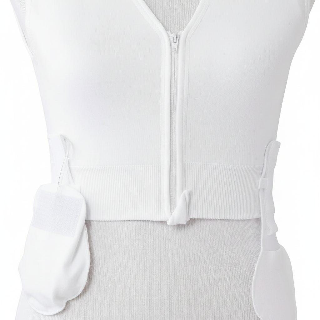 Post-Surgical Compression Bra with Front Zipper - Bamboo Fabric Recovery Support Garment, Size 3XL