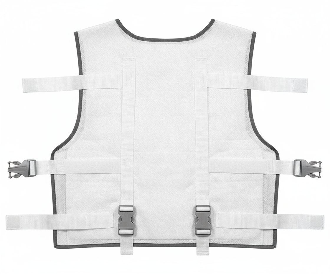Back view of patient safety vest