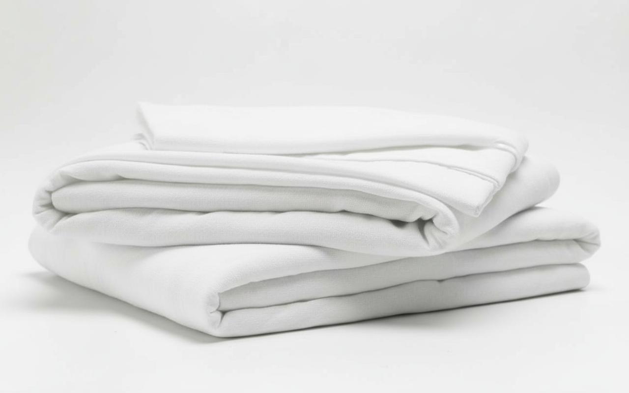 Folded sheets stacked