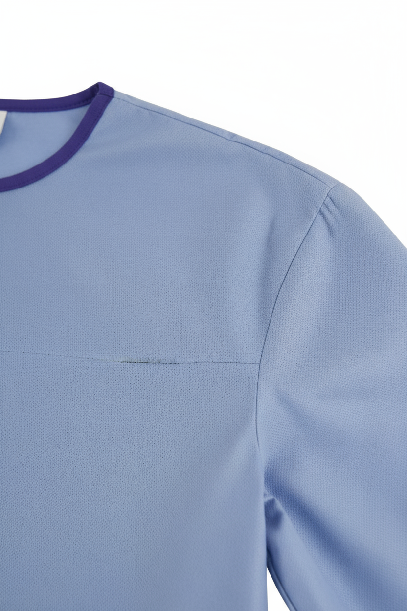 Close-up detail of sleeve construction