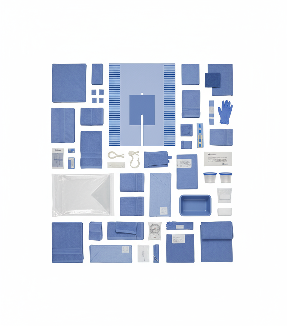 Overhead flat lay of complete pack contents