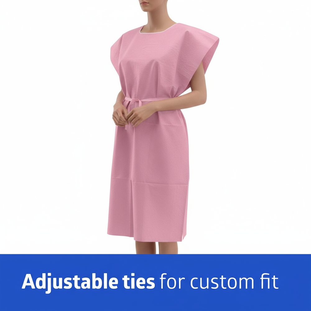 Three-quarter angle view of patient gown