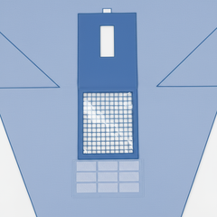 Detail of fenestration and hook-and-loop features