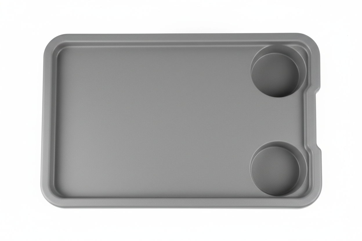 Top View - Tray Surface with Cup Holders