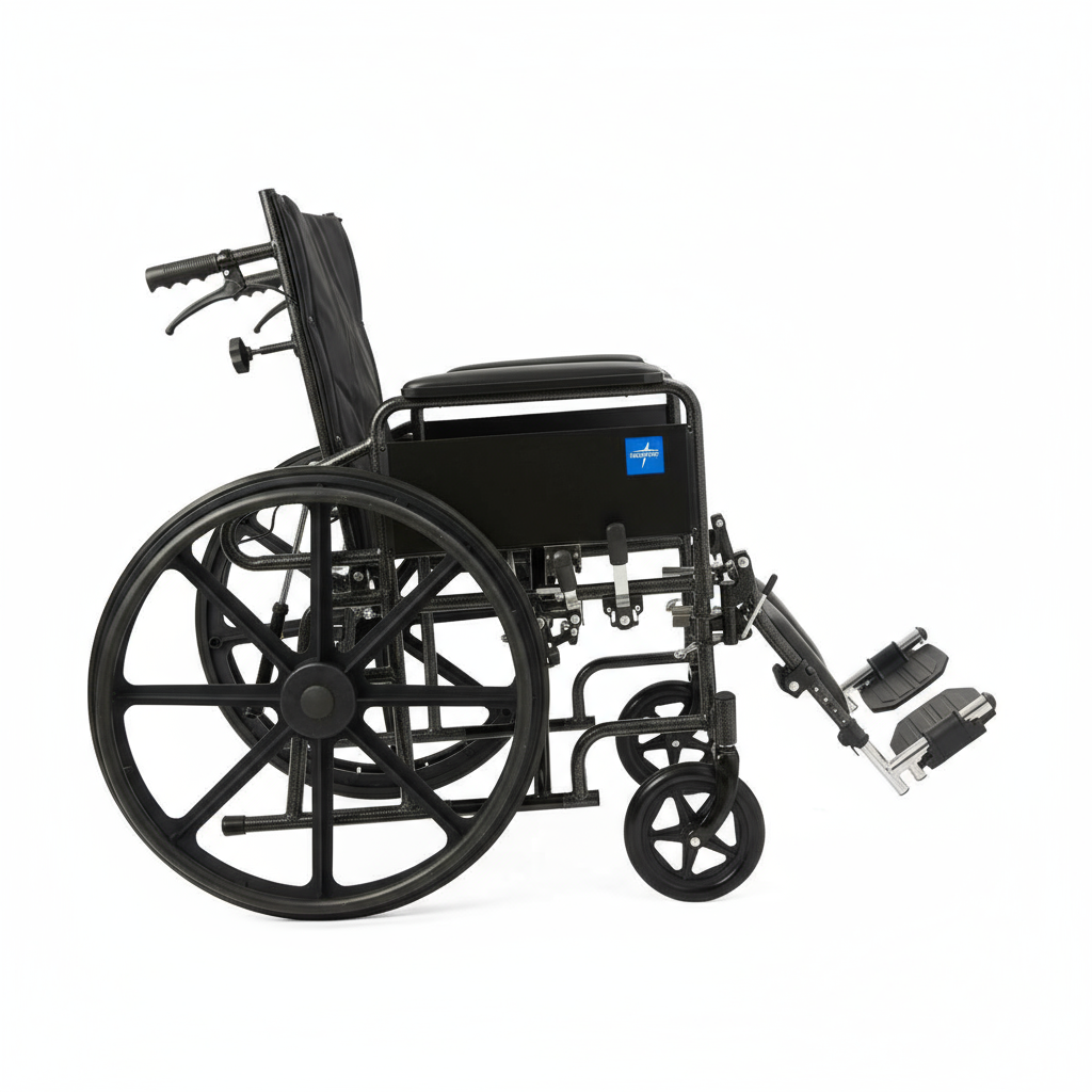 Guardian Reclining Wheelchair - 300 lbs Capacity, Adjustable 90-180° Recline, Elevating Leg Rests