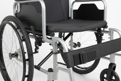 Close-up of swing-away footrest and features