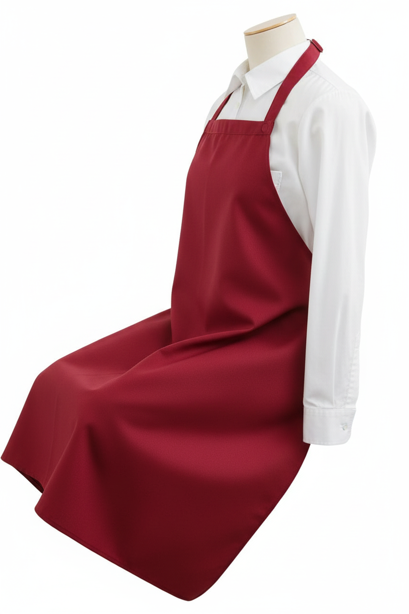 Professional Apron-Style Adult Bib - 27" Long Lap Protection with Snap Closure
