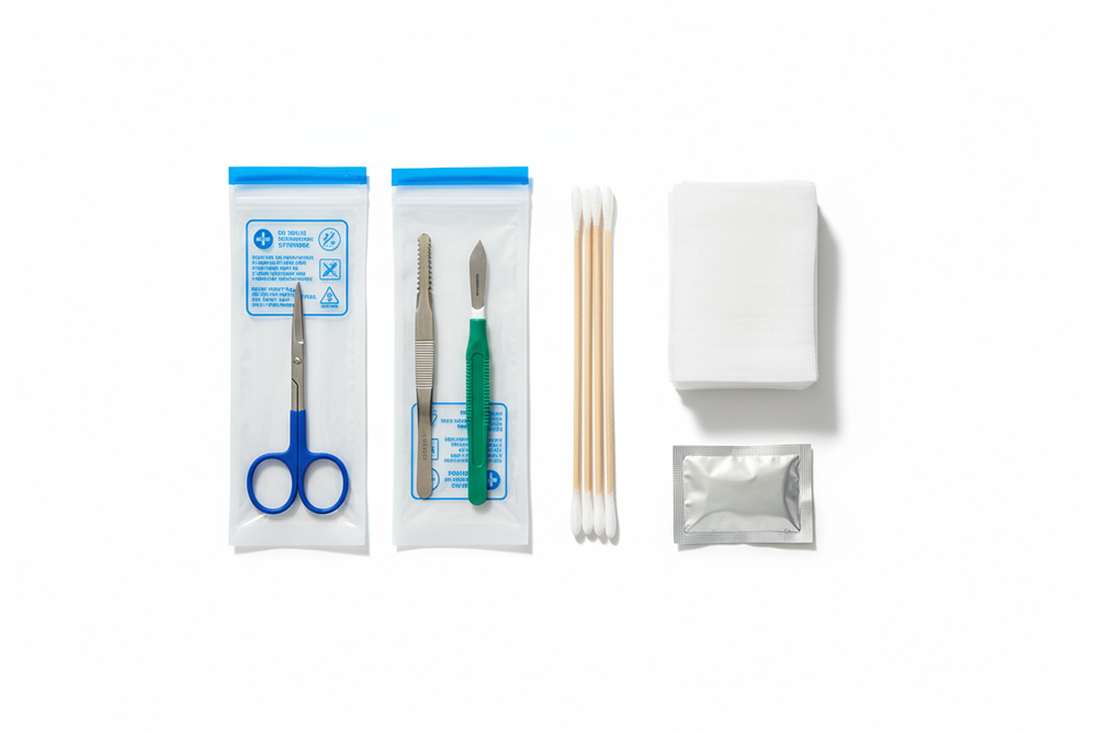 Sterile Debridement Kit - Top-Down Contents View