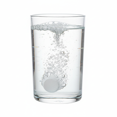 Effervescent tablet dissolving in water