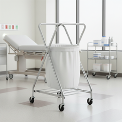 Hamper stand in healthcare setting