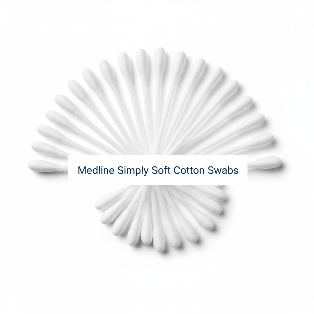 Cotton swabs arranged in fan pattern