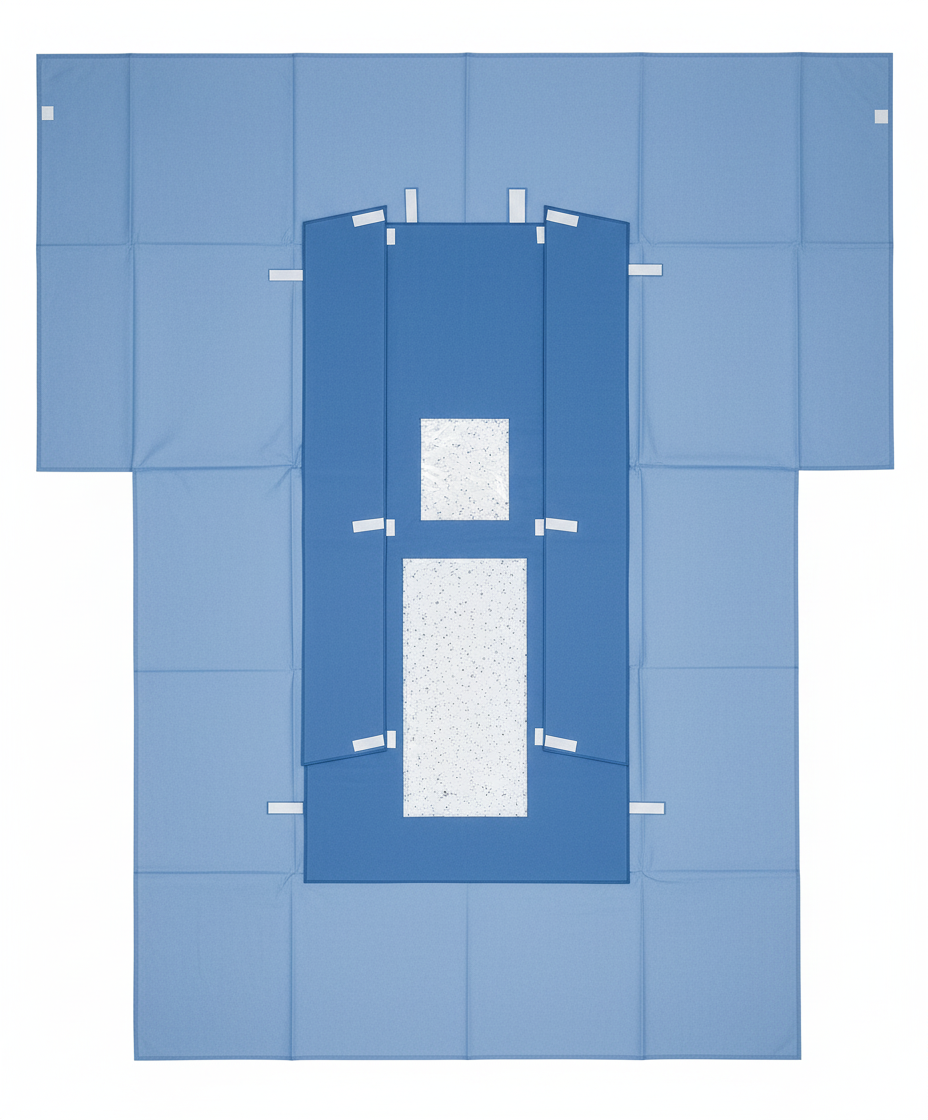 Overhead view showing full 110x124x80 dimensions