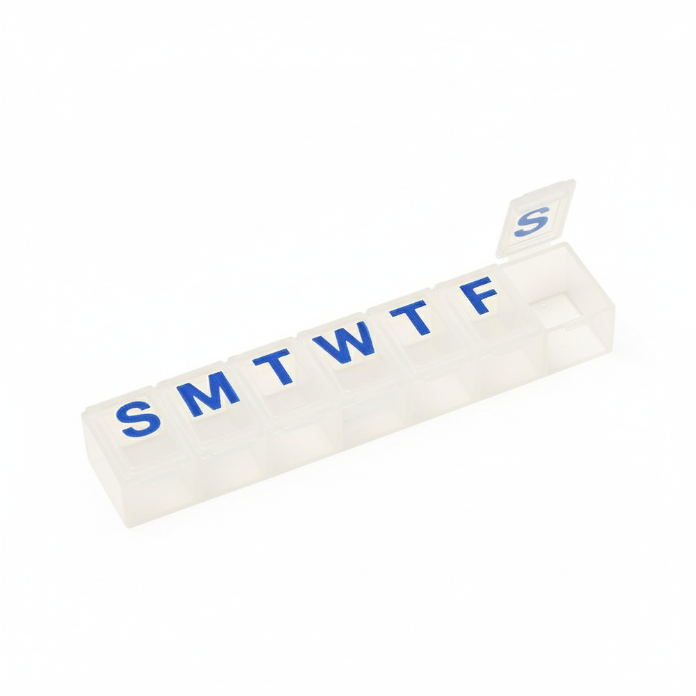 Overhead view with open compartment