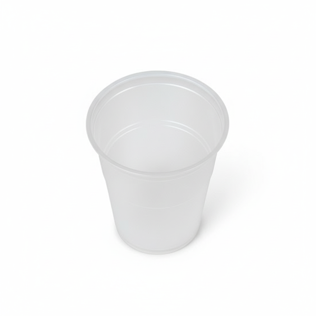 Top view of medical drinking cup