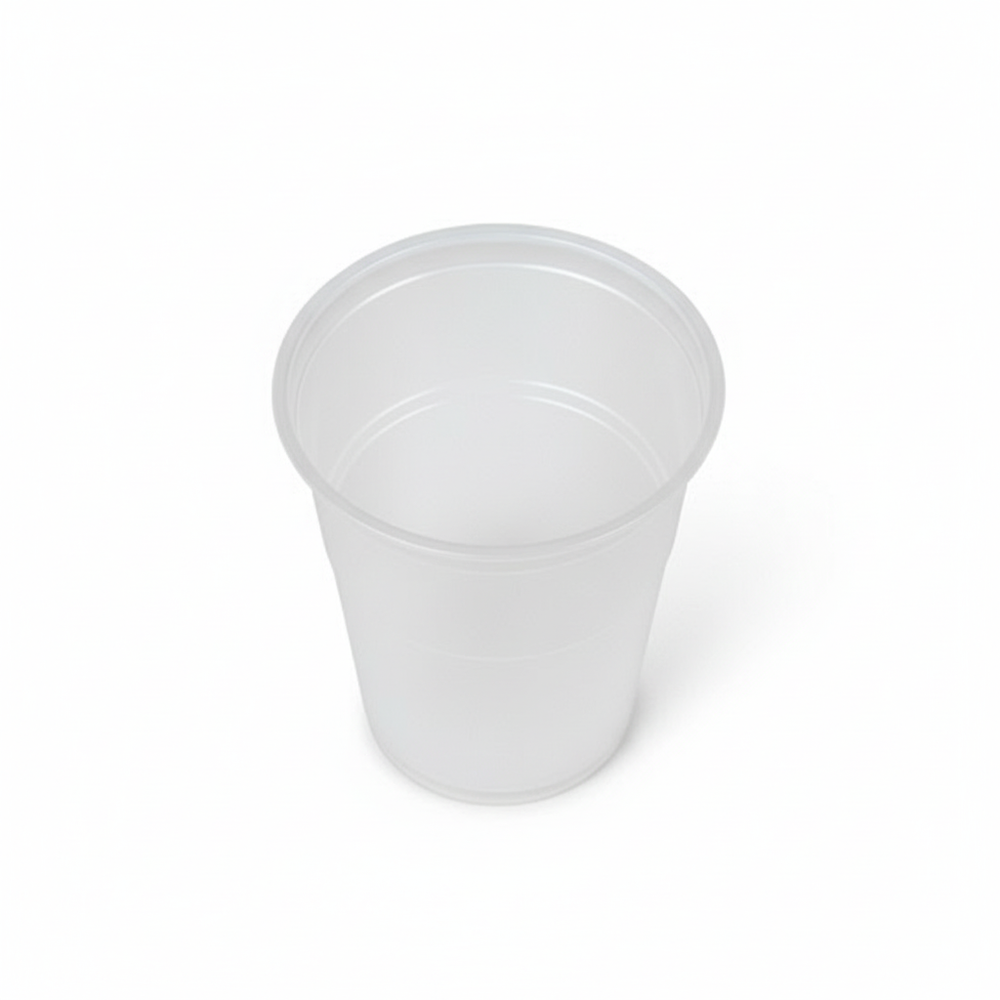 Top view of medical drinking cup
