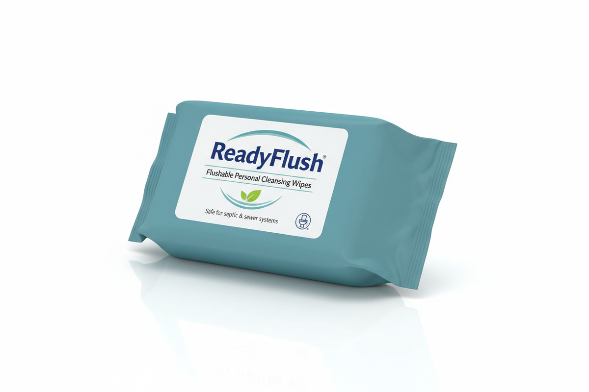 ReadyFlush Wipes - Three-Quarter Angle View