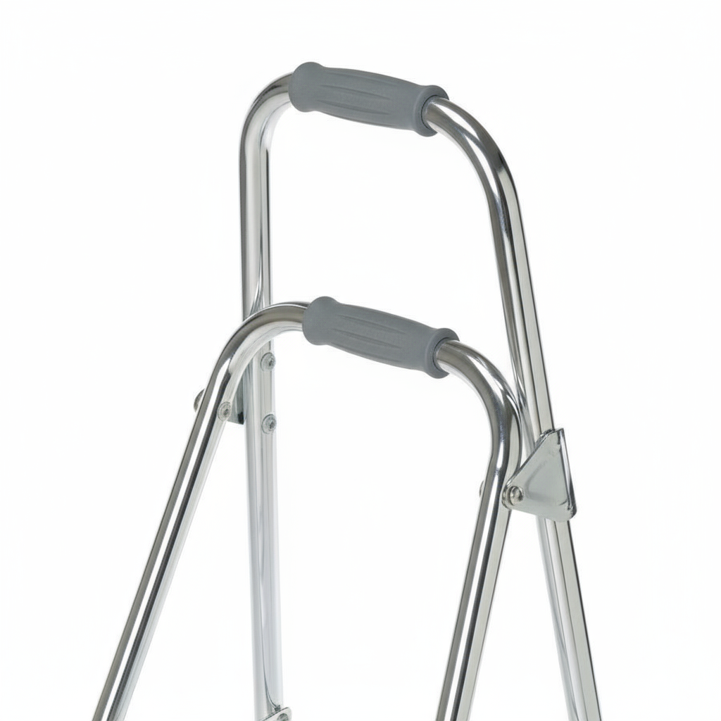 Close-up of bi-level hand grips