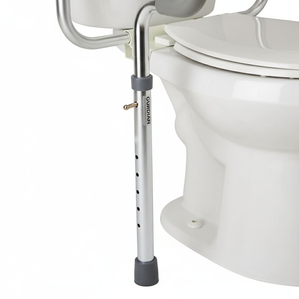 Close-up detail view of adjustable height mechanism