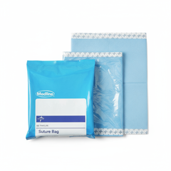 Detail of utility drapes and suture bag