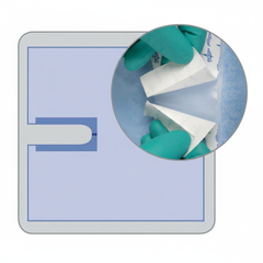 Close-up detail of adhesive border