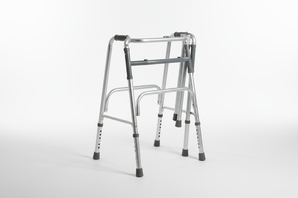 Walker showing independent folding feature