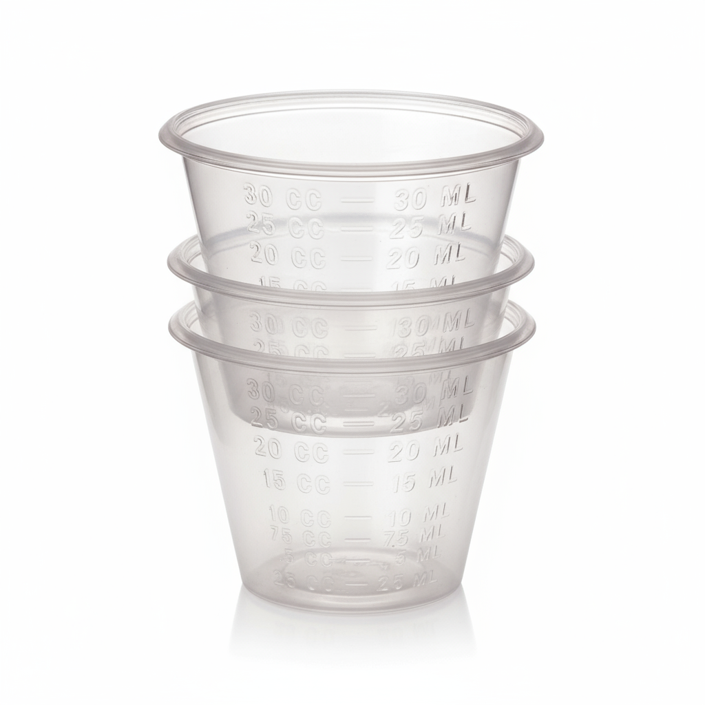 Stacked cups showing storage