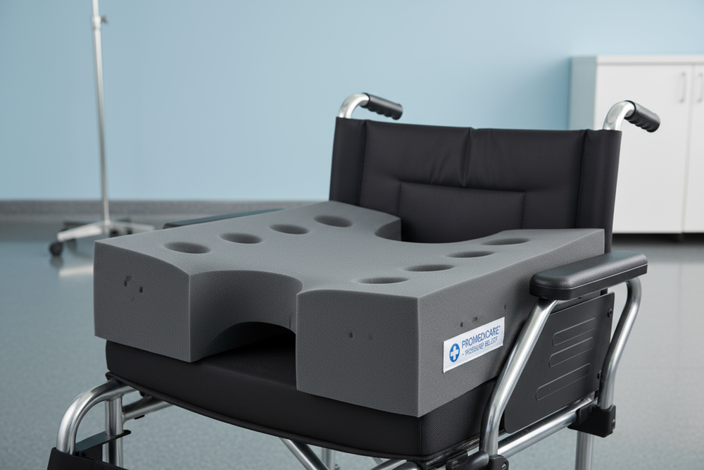 Cushion on wheelchair