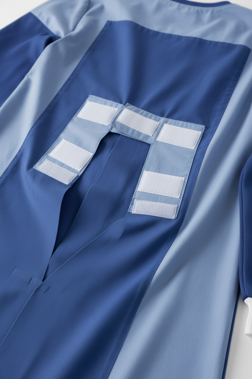 Medical Isolation Gown - Back View with Closure