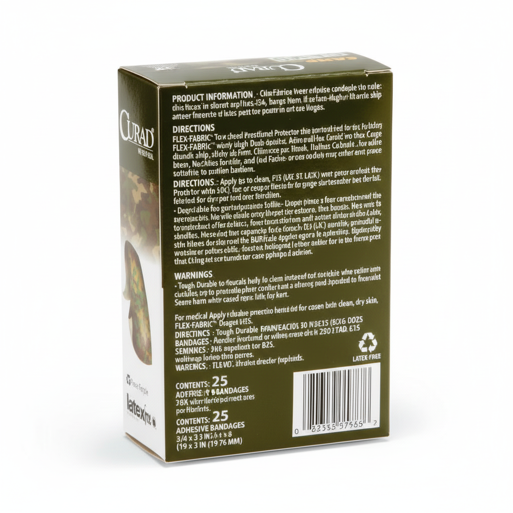 Curad Camo Bandages Box - Back Panel