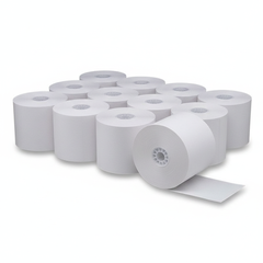 Thermal paper rolls in row arrangement
