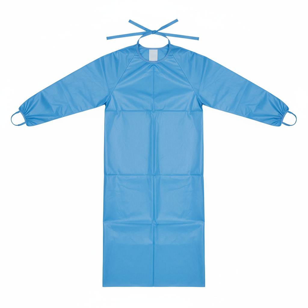 Front view of isolation gown