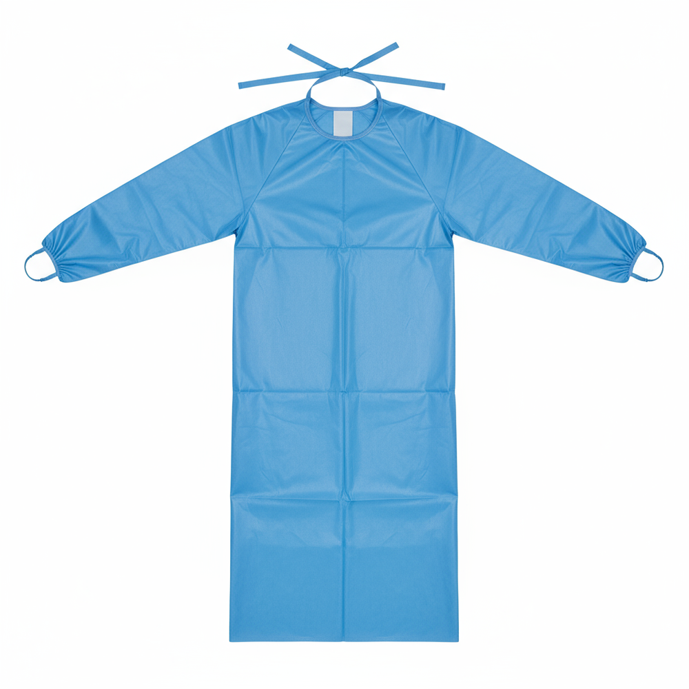Front view of isolation gown