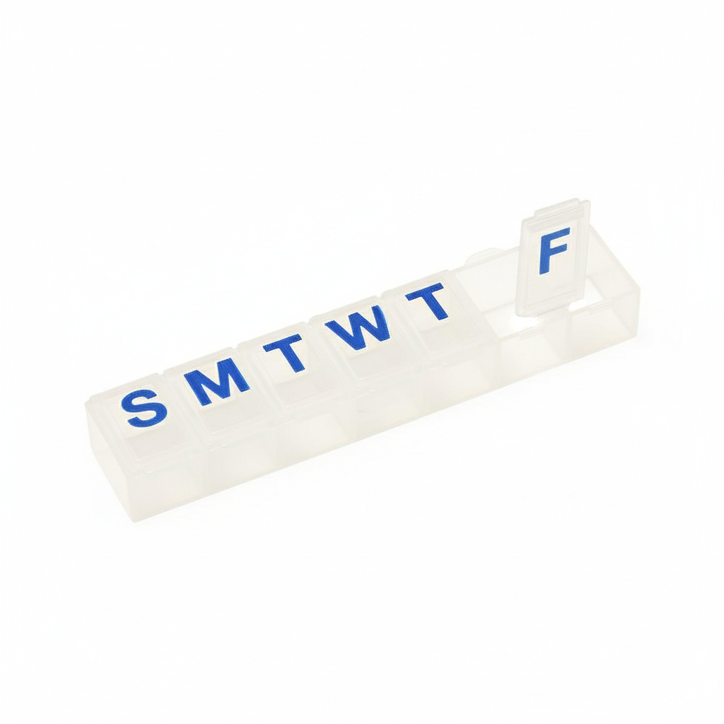 45-degree top-down view showing all compartments