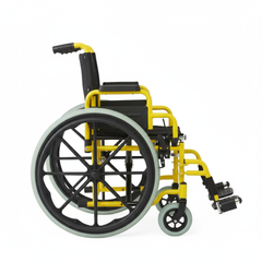 Medline Kidz Pediatric Wheelchair - Foldable Steel Frame with Telescoping Handles, 250 lbs Capacity