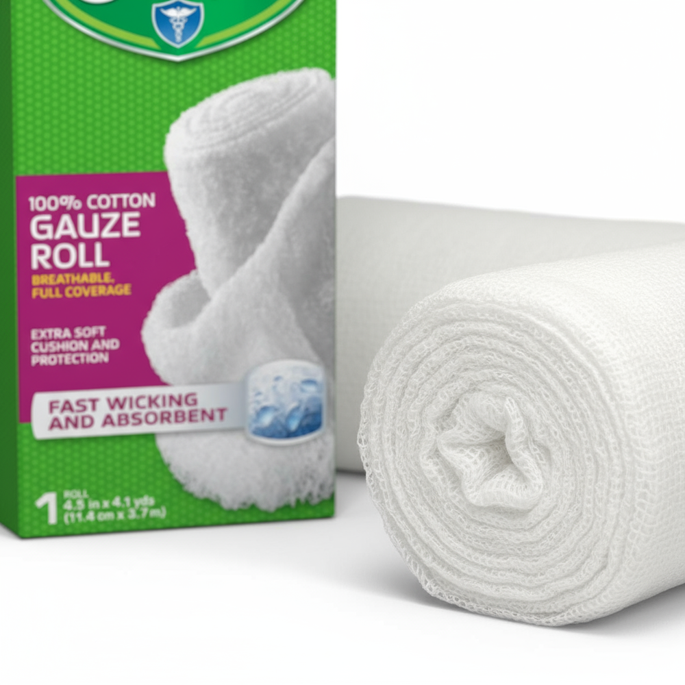 Close-up angled view showing cotton fiber texture