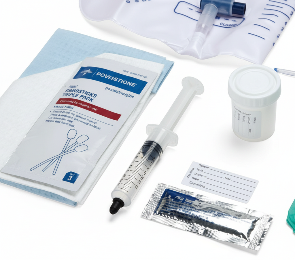 Sterile Foley Catheter Insertion Tray with PVP Swabsticks | Complete ...