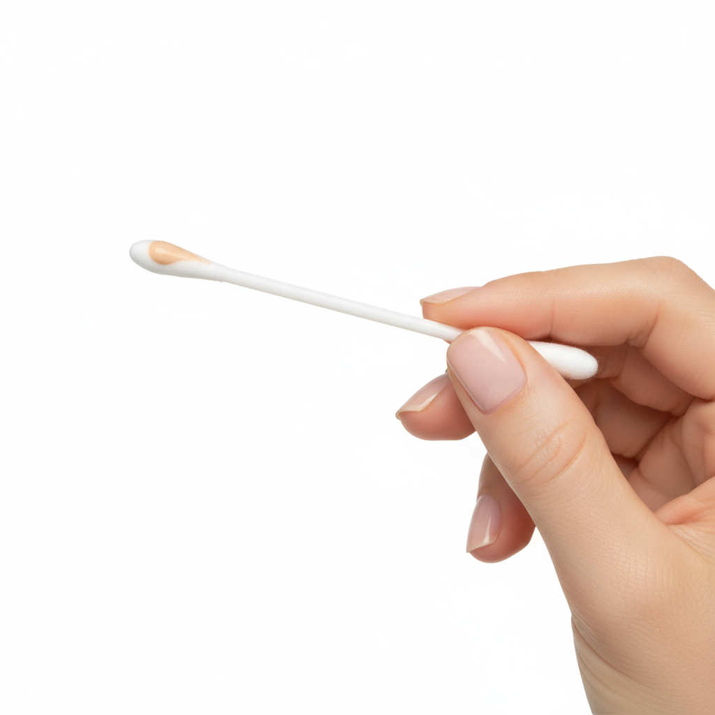 Cotton swab in beauty application