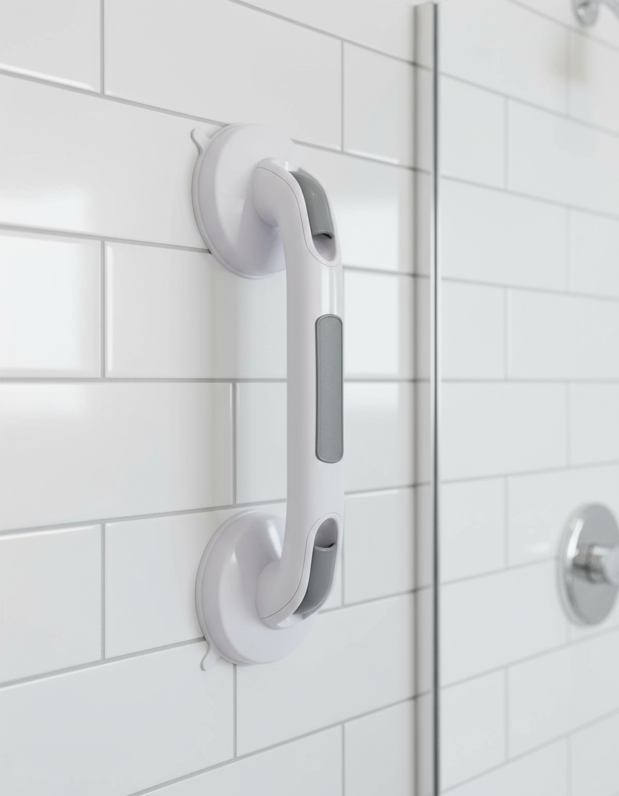 Installation view on bathroom tile