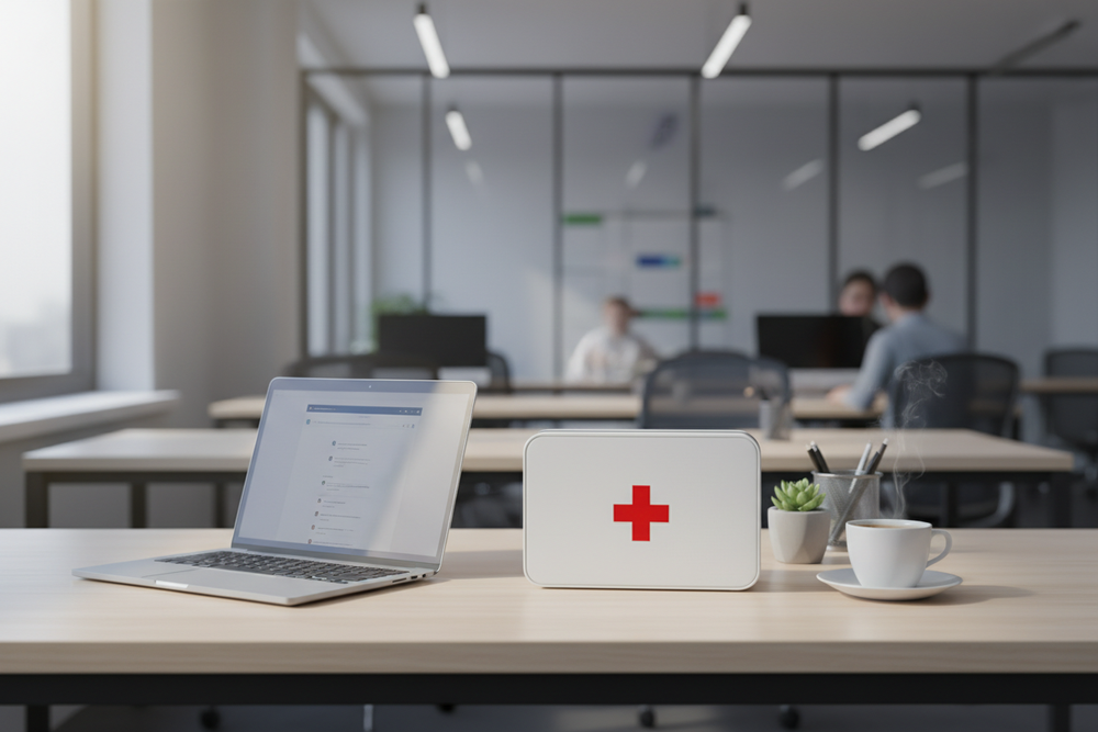 First Aid Kit on Office Desk