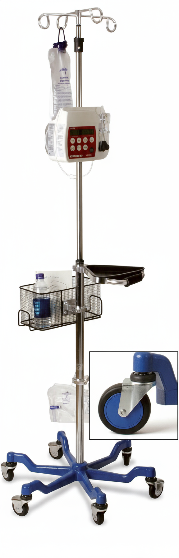 Close-up of quick release caster