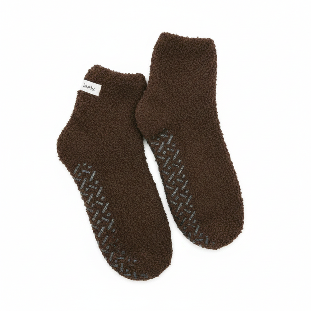 Top-down view of slippers