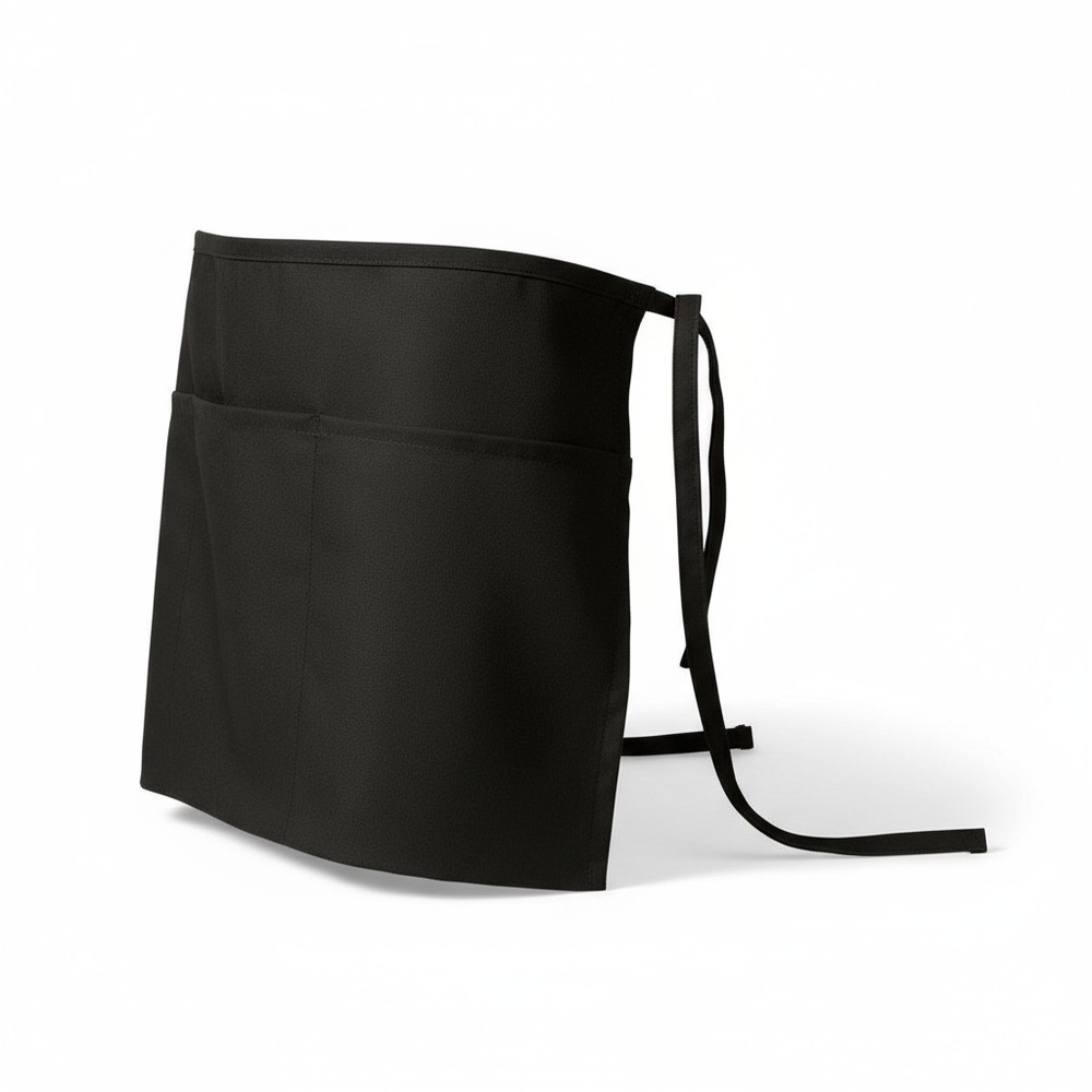 Side angle view with tie closure