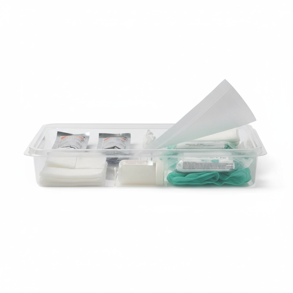 Side view with Tyvek lid