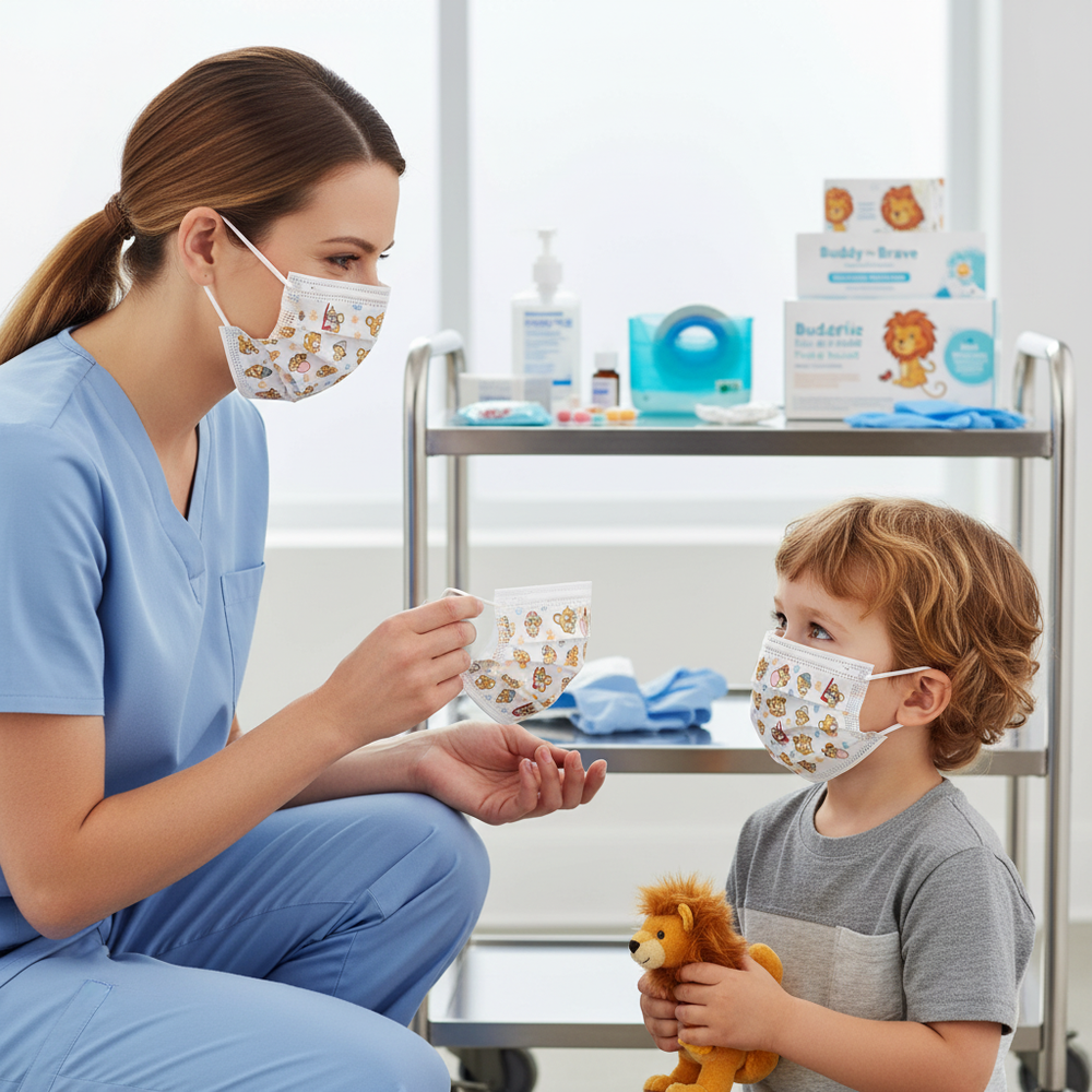 Back view showing inner layer and ear loop attachments