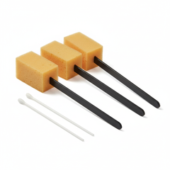 Close-up of sponge sticks and applicators