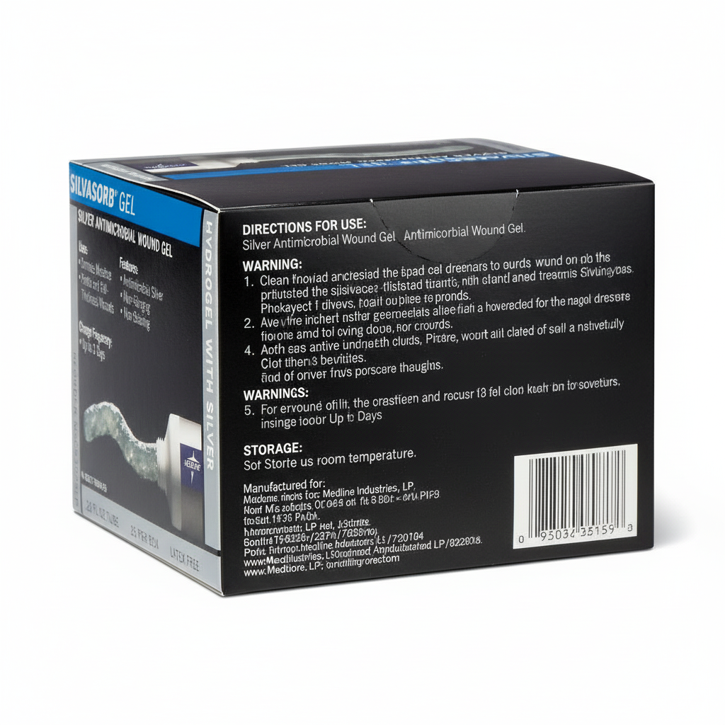 Silvasorb Gel Box - Back Panel