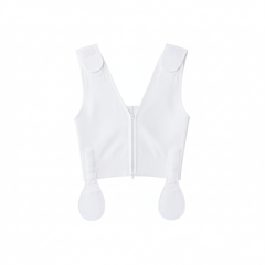 Post-Surgical Compression Bra with Front Zipper - Bamboo Fabric Recovery Support Garment, Size 3XL