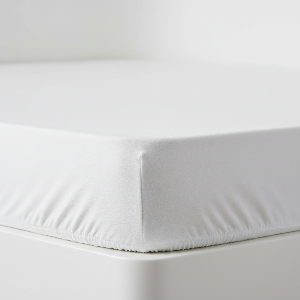 Sheet fitted on mattress corner
